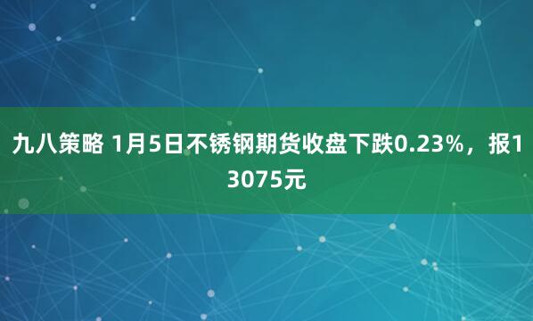 九八策略 1月5日不锈钢期货收盘下跌0.23%，报13075元
